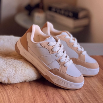 Tênis Feminino Casual Off Detalhe Bege
